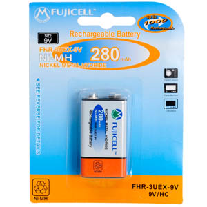 Fujicell Rechargeable Ni-MH Battery 9V 280mAh